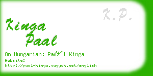 kinga paal business card